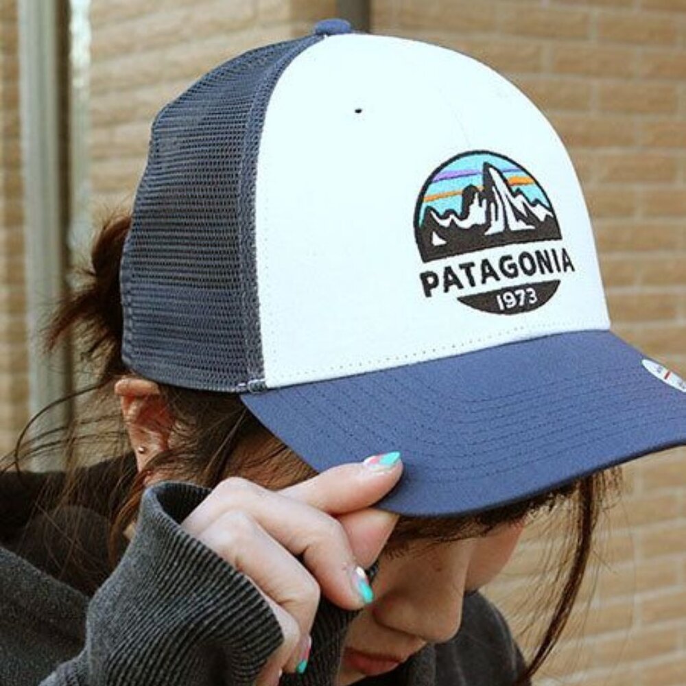 Patagonia Blue and White Trucker Hat